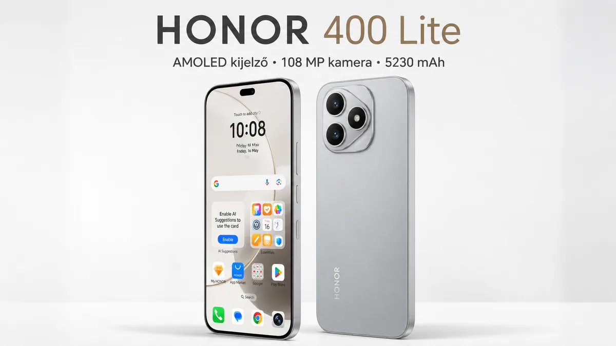 Honor 400 Lite elölnézetből és hátulról