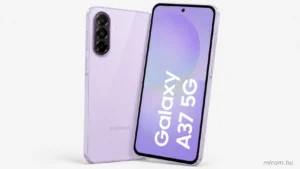 Samsung Galaxy A37 5G levendula színben elöl- és hátulnézetből